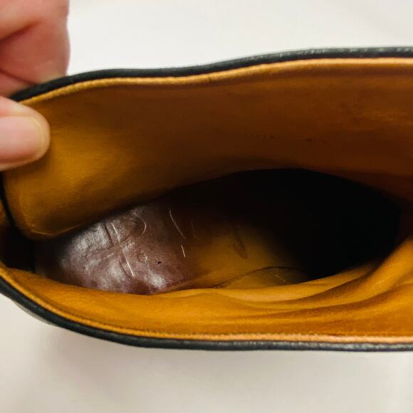 P. Monjo Womens Black Leather Pull-On Round Toe Cap Ankle Boots Size EU41 - Picture 10 of 15